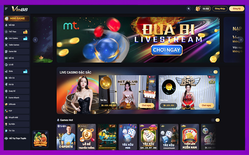 Giao diện nhà cái trực quan, tối ưu trải nghiệm người chơi